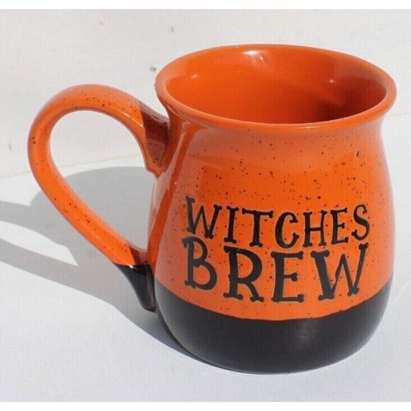 NEW Large Orange Witches Brew Coffee Mug Logo Halloween Theme Funny Cup 22oz - Picture 3 of 3